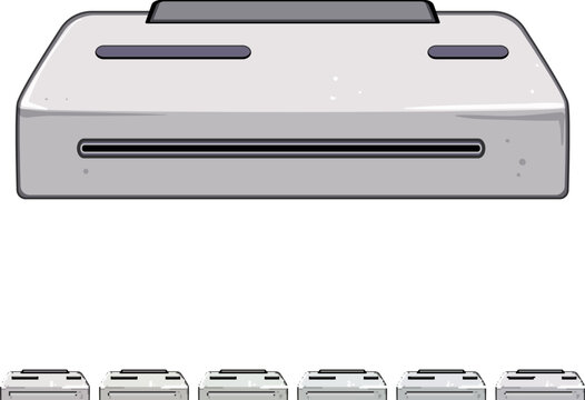 business laminator machine cartoon. factory production, ry industry business laminator machine sign colorful illustration