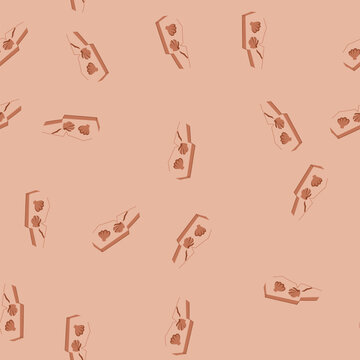 pattern imprint fossil cartoon. bone archaeology, strata geology, ambergris ammonite imprint fossil sign. seamless vector illustration