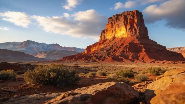 dramatic castle valley utah with towering castleton tower formation