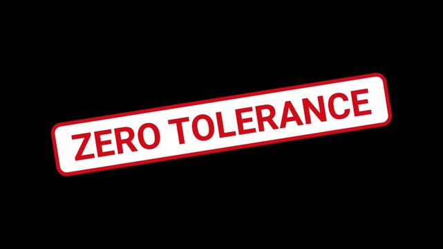 zero tolerance Animated Stamp