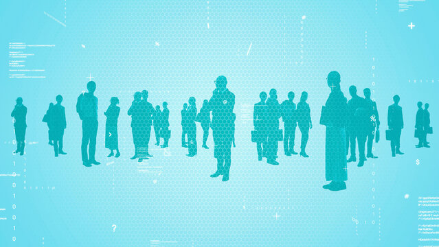 Multinational people and digital technology concept visual.