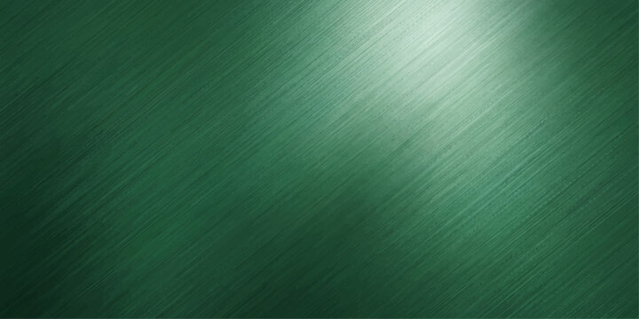 Textured brushed metal surface in a deep emerald green hue, with a soft light creating a subtle gradient and highlighting the fine parallel scratches.
