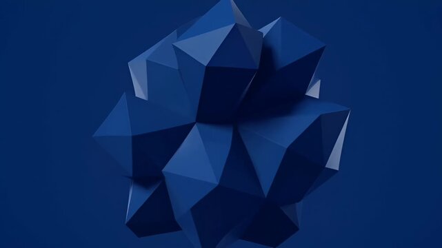 Corporate blue background geometric abstract polygon low poly faceted shape with dark shadow modern minimal style blue faceted 3d background clean calm depth