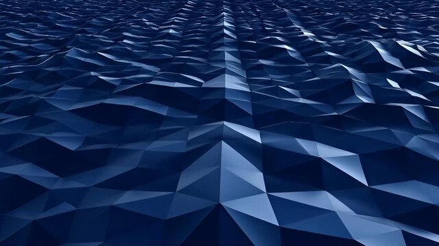 Blue abstract corporate background with geometric polygon surface, dark and light depth, modern business digital design, abstract low poly texture and dynamic pattern