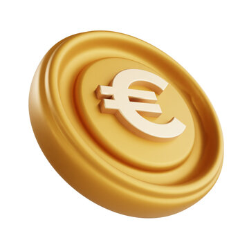 euro coin 3d icon illustration object