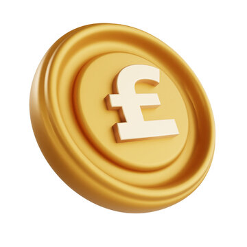 pound coin 3d icon illustration object