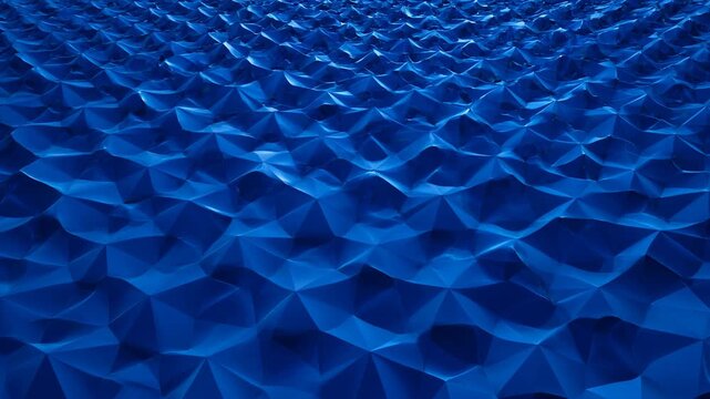 Blue abstract corporate background with faceted wave pattern, modern geometric texture, low poly surface, rippling digital backdrop for technology design
