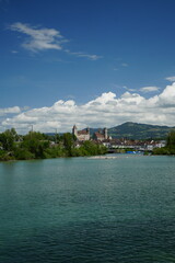 Fototapeta premium Scenic Lakeside Townscape in Rapperswil Switzerland