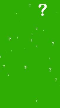 Question Mark Falling Animation Green Screen 4K Resolution