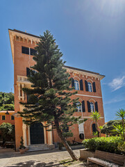 Fototapeta premium Monterosso Tall Municipal Building In The Sun