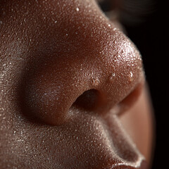Fototapeta premium Runny Nose in Infant – Close Up Pediatric Health Concept