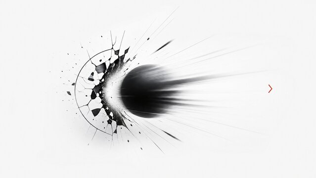 An object being forcefully ejected from the frame with motion trails.