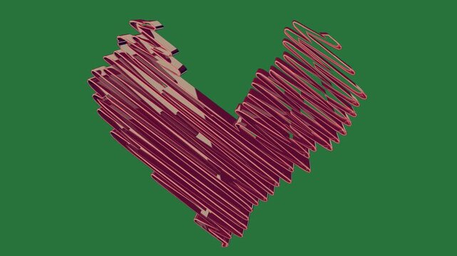 Red Heart Animated Green Screen Chroma Key Background