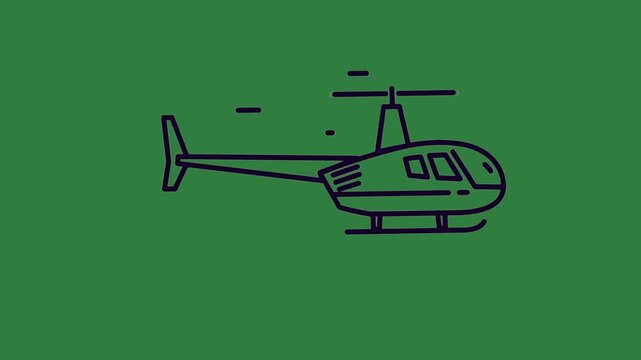 Drawing Pair Scissors Helicopter Animated Green Screen Chroma Key