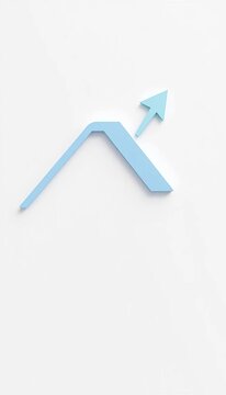 Downward trending arrow graph on a white background, slump, chart