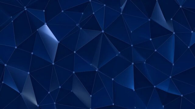 Blue abstract polygon background with corporate style and dark geometry, digital design for business use, geometric pattern and network low poly texture, glowing node line in dark blue tone