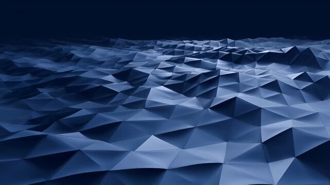 Corporate blue abstract background with low polygon surface and dark gradient, modern digital backdrop with geometric wave texture, clean SEO design for business branding