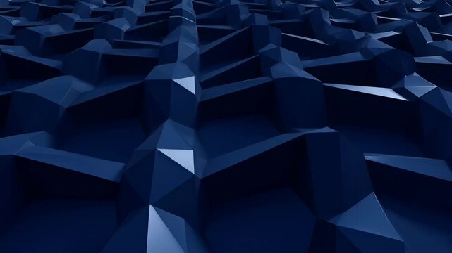 Corporate blue background abstract geometric pattern with dark low poly surface and sharp faceted shape, blue abstract background, corporate blue geometric polygon surface with dark shadow and modern