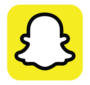 Snapchat App Icon Social Media Logo Yellow Square Design with Ghost Symbol