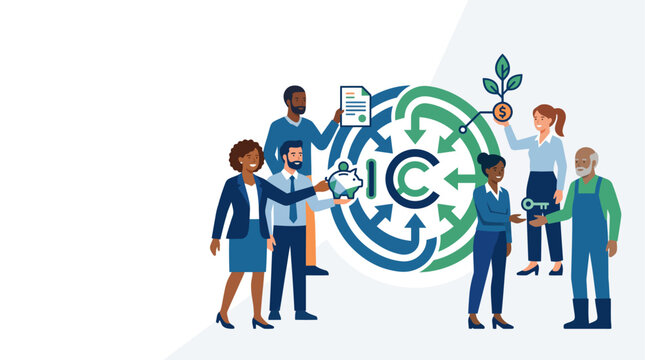 International Day of Cooperatives Concept with Diverse People Investing and Financial Growth Symbol Vector