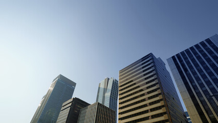Obraz premium Modern Skyscrapers in Financial District of City Skyline