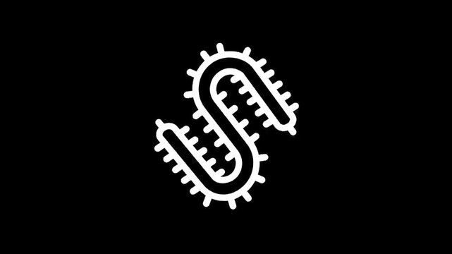 Stylized letter S resembling a microscopic organism with cilia on a black background