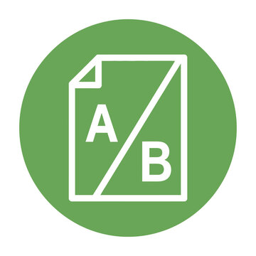 Split document icon with A and B letters on green circle background