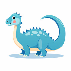 Naklejka premium Cute Blue Cartoon Dinosaur