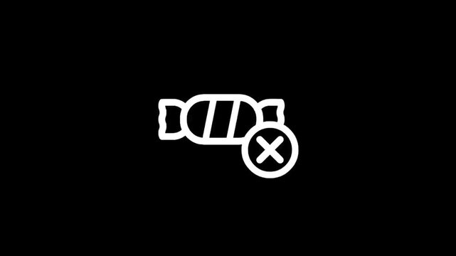 Candy with a cross symbol indicating prohibition or restriction