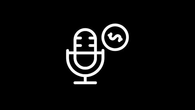 Microphone icon with dollar sign symbolizing podcast monetization and audio content revenue