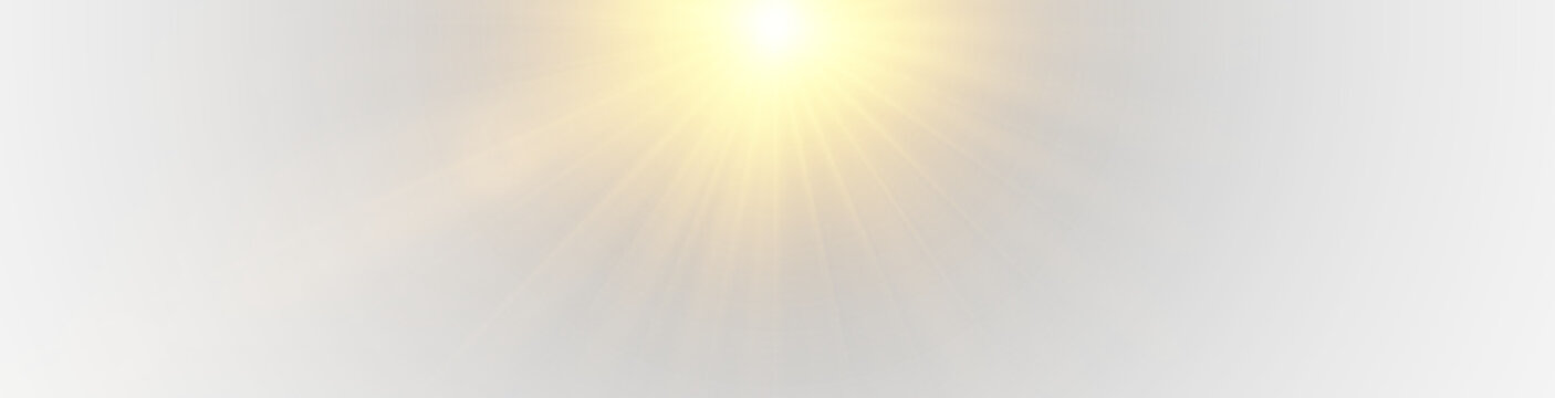 Abstract gray background with central top yellow light rays overlay effect.