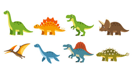 Cute cartoon dinosaur set with prehistoric animals collection © Alan