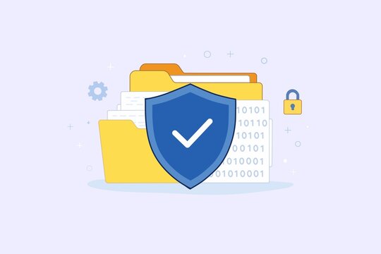 Data protection and cyber security concept illustration