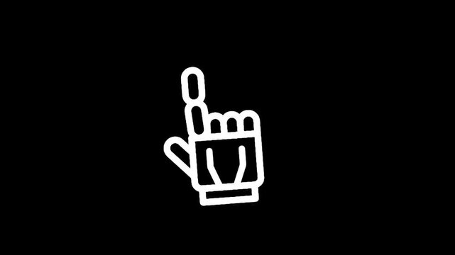 White robotic hand pointing upwards with index finger against a black background