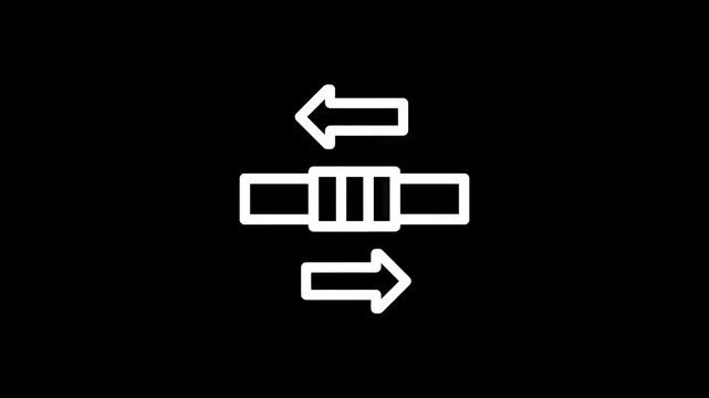 Simple line icon representing a slider control with arrows indicating movement left and right