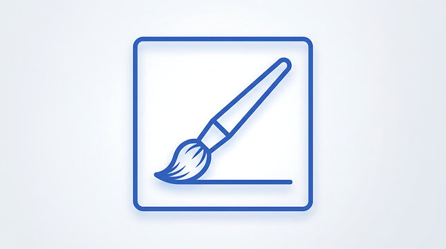 Hand Sewing Needle and Thread Line Art Illustration in Square Frame