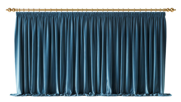 Teal velvet curtains with gold rod and rings