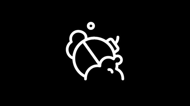 Stylized icon of a bomb with a prohibition sign and bubbles on a black background
