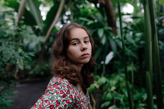 Portrait of female teenager in Botanical Garden