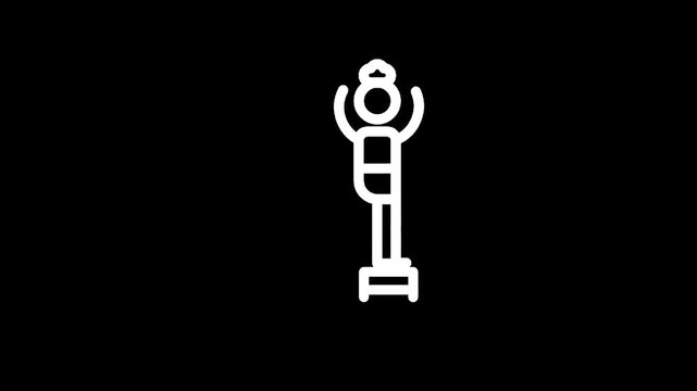 Stylized white icon of a trophy on a black background, representing achievement and success