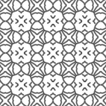Minimalist Arabic monochrome tile pattern background for textile design