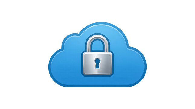 Cloud Storage Security Icon with Lock