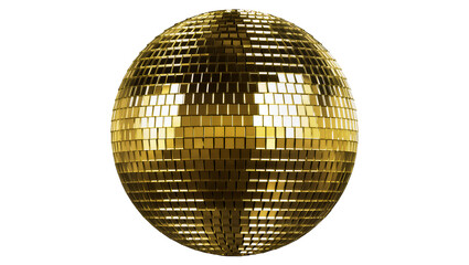Golden disco ball with reflective square mirrors
