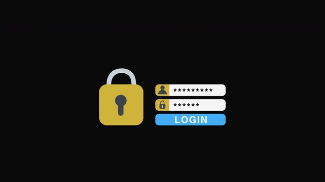 Secure Login Animation with Password Authentication and Unlock Symbol