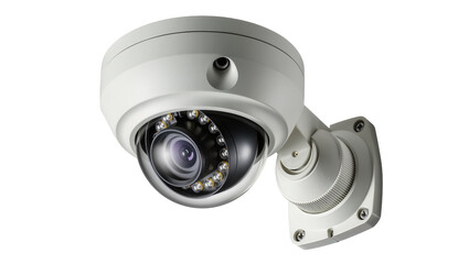 White dome security camera with infrared LEDs and adjustable mount © Sylas