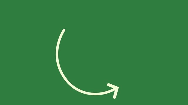 green screen arrow pointing up horseshoe apple letter u outline animated chromakey gesture colorful design elements expression