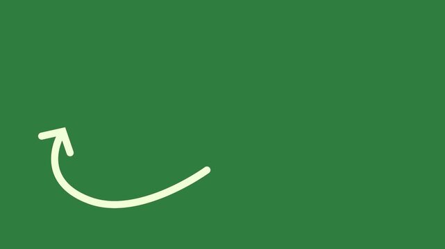 green screen arrow pointing up smiley face in middle animated chromakey elements scene motion gesture illustration design cartoonish colorful