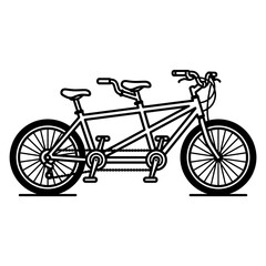 Fototapeta premium Tandem Bicycle Line Art Icon