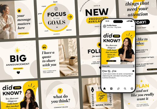 Social media post templates