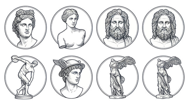 Ancient Greek Gods and Goddesses Busts and Statues Collection